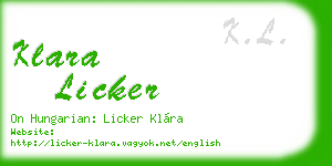 klara licker business card